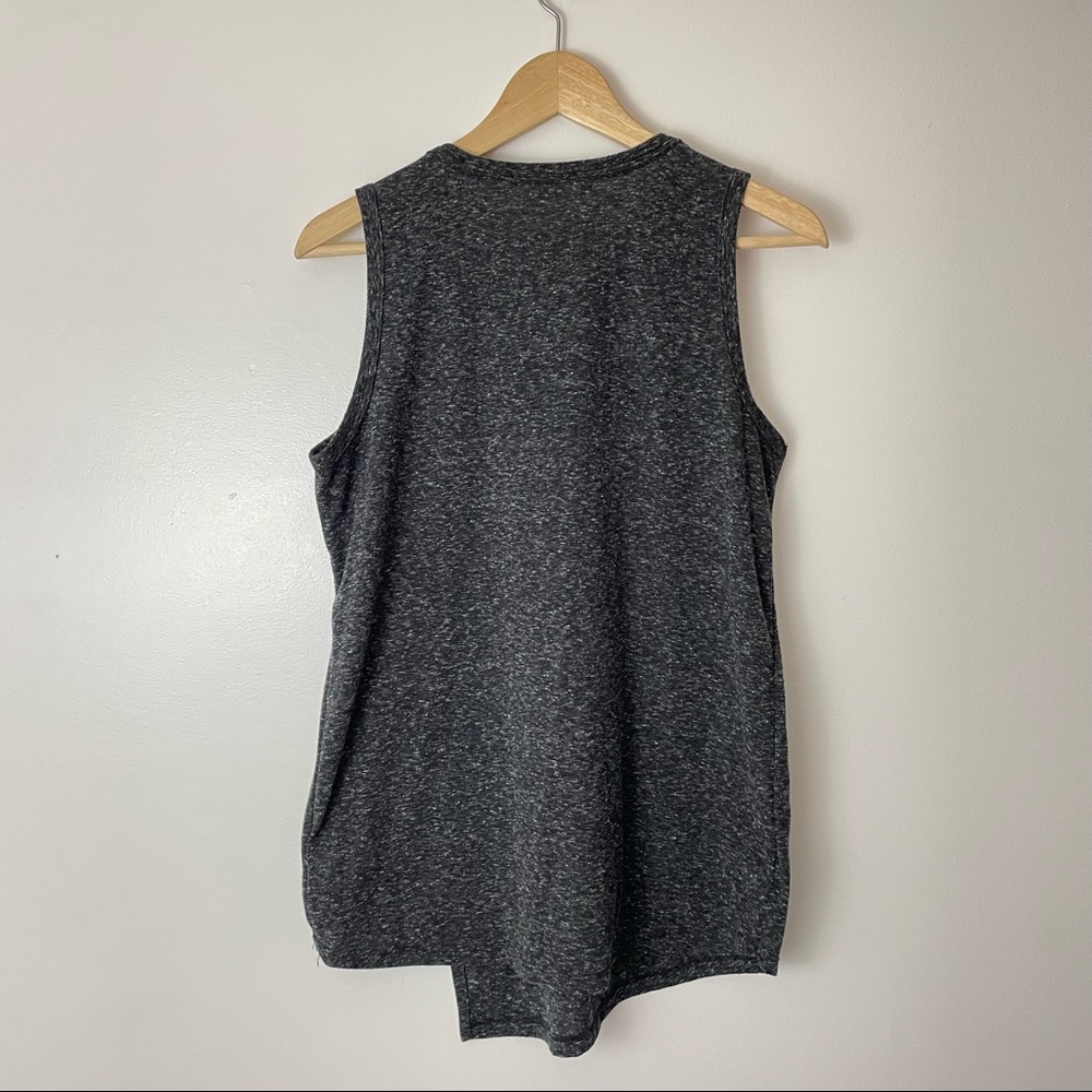 ATHLETA Dark Gray Heathered Getaway Tank Size Small Asymmetrical - Picture 8 of 8